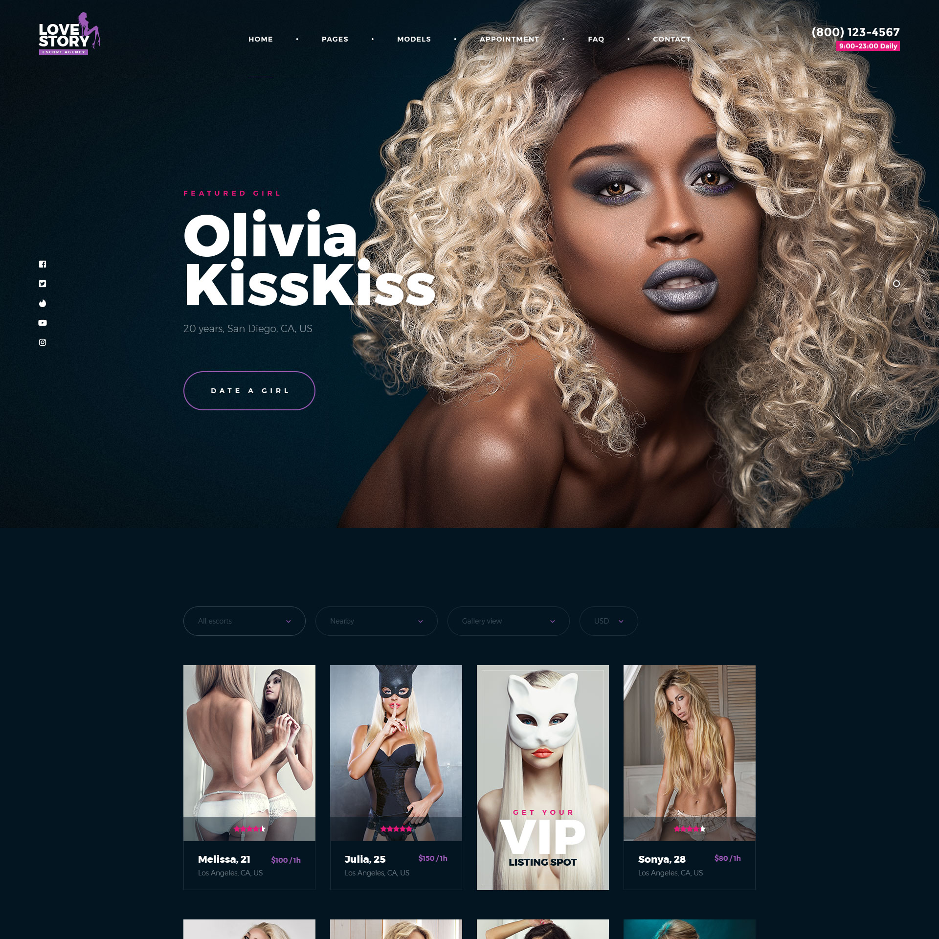 Love Story WordPress Escort Theme